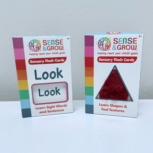 New! 2 Sets Cards 10 Sight Words & Sentences & 10 Shape & Feel Texture
